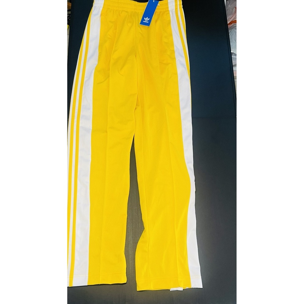 Adidas Original break away yellow/white 3 stripe athletic pants size Small